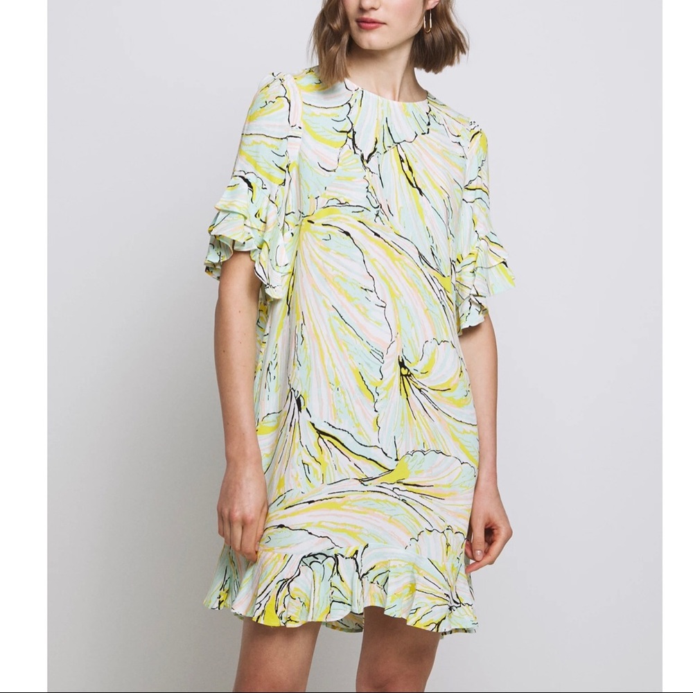 Diane Von Furstenberg Tatum Mini Ruffle Dress